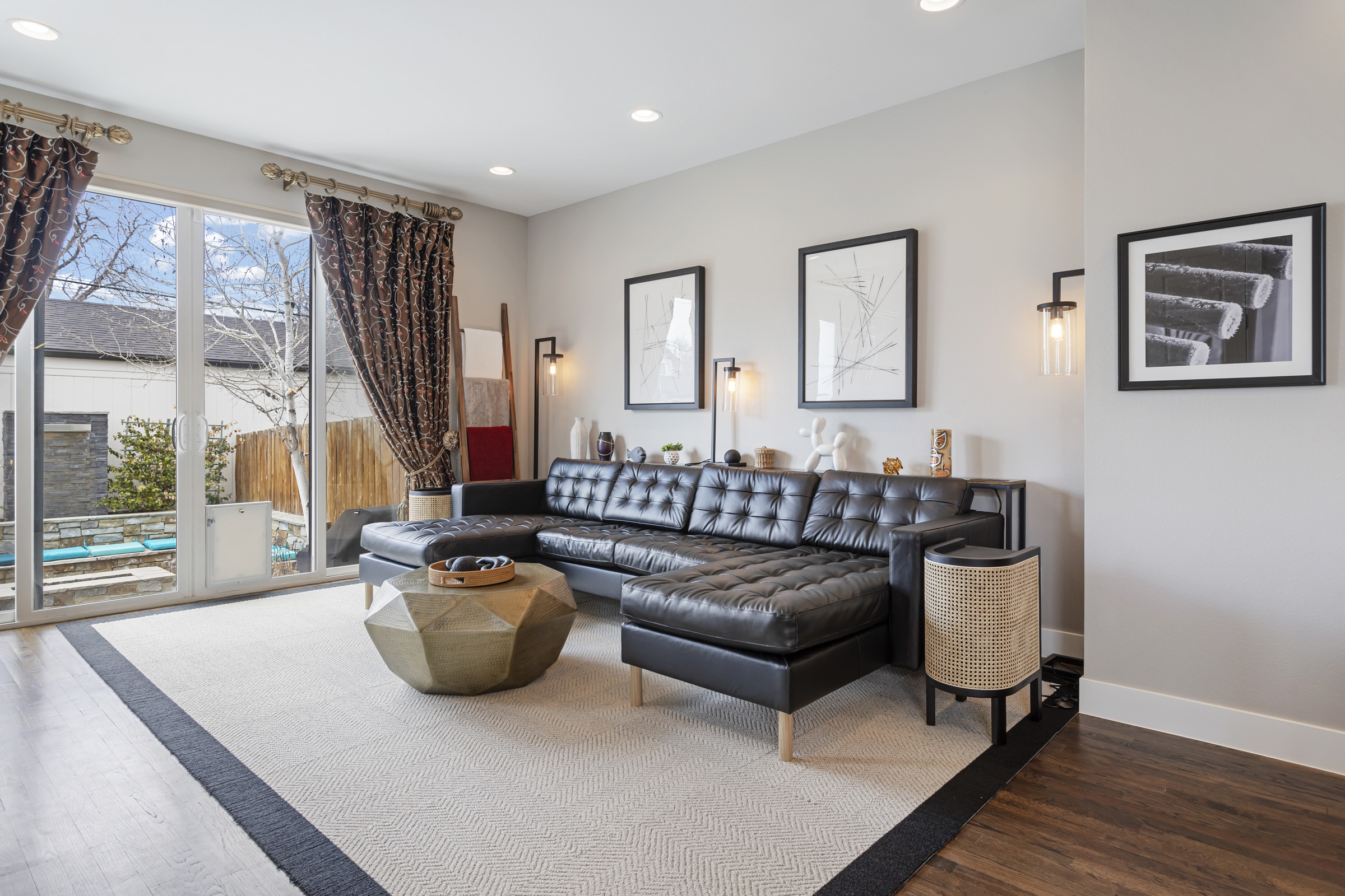 Expansive living area with sectional seating