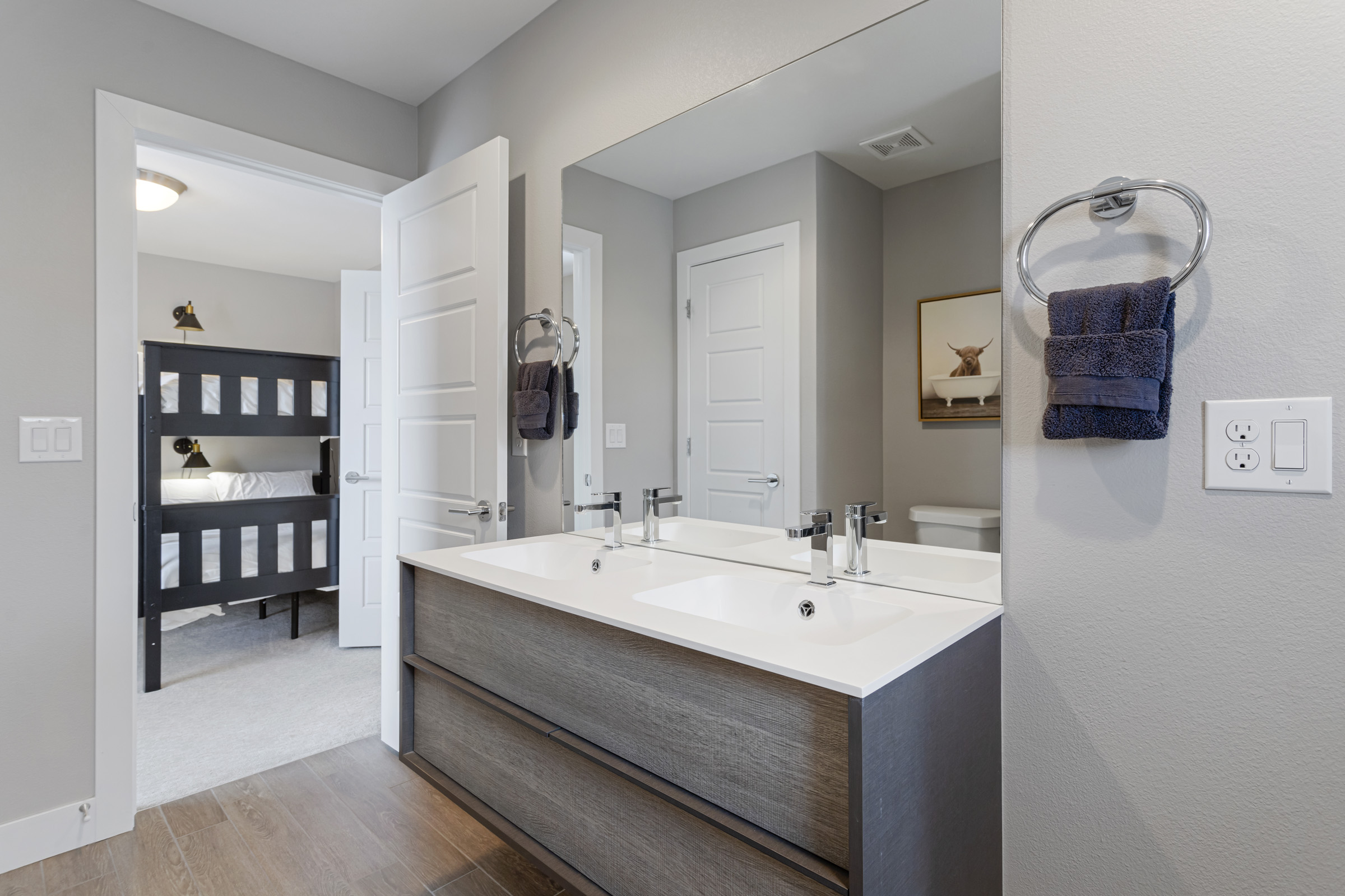 Bathroom with glass shower enclosure