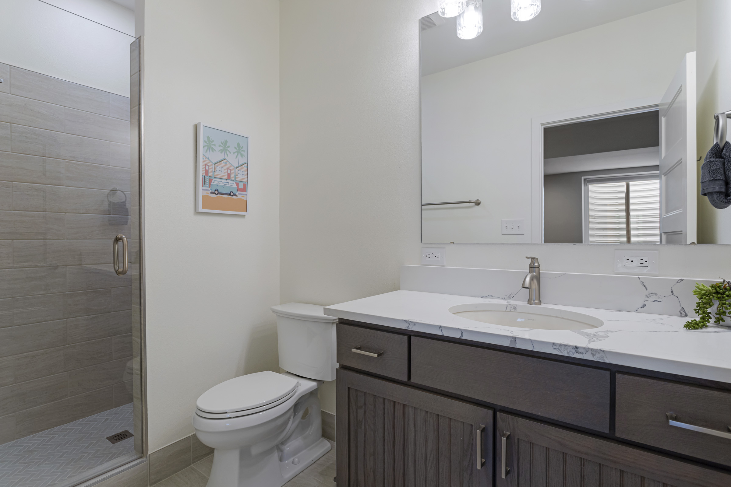 Bathroom with colorful accents